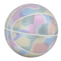 Miniatyrbild 8 av 8: Glödande reflekterande basket - Storlek 7 - Cool Bright Luminous Ball för barn och vuxna - Inomhus/Utomhus - Silver