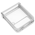 Miniatyrbillede 5 af 8: Foldbar Telefon Cover Stødsikker Elektroplettet PC Klar Bagside Mode til Samsung Galaxy Z Flip 3 Sølv