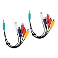 Miniatyrbild 1 av 8: Samsung LCD TV Component AV-kabel - 2st 3,5 mm+2,5 mm till 5RCA Video Doubleend