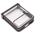 Miniatyrbild 5 av 8: Fällbart Telefonfodral Stötsäkert Elektropläterat PC Transparent Bak Snyggt för Samsung Galaxy Z Flip 3 Svart