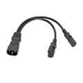Pikkukuva 2 / 8: IEC320 C14 - Dual C15 -johdin, uros-uros, turvallinen virtajakajakaa pöytälampulle, tulostimelle, projektori, 100‑250V, 32cm