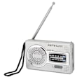 Pikkukuva 1 / 8: Kannettava Mini AM FM -transistoriradio DSP-sirulla, kaiuttimella ja kuulokeliitännällä (hopeanharmaa)