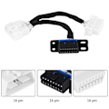 Miniatyrbilde 3 av 8: OBD2 16-pin hann til dobbel hun splitter adapter skjøteledning Y-kabel