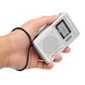 Miniatyrbillede 8 af 8: Bærbar Lommeradio AM/FM Klassisk Elegant Design Sølvgrå Batteridrevet Radio til Hjem Vandreture Cykling Rejser