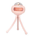 Pikkukuva 6 / 8: Rattail Fan Portable Käyttöinen Kolmijalka Design Mykistetty 4 Tasoa Nopeus USB Ladattava 130 Astetta Automaattinen Ravistelu Fan Pink