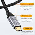 Miniatyrbilde 3 av 5: USB-C Forlengelseskabel - 10 Gbps Datatransfer, 100W Strømforsyning, 4K 60Hz Video, E-Marker Chip - 0,25m