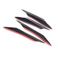 Miniatyrbillede 2 af 8: Universal Carbon Fiber Style Front Bumper Spoiler Lip Splitter Body Kit (4 stk)