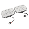 Miniatyrbilde 2 av 8: 7-tommers 45W LED-frontlykter for Wrangler Comanche Cherokee - Sett med 2, sølvbunn