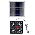 Miniatyrbild 7 av 8: Bärbar soldriven fläkt - 4 fläktar, 100W 20V, grön energi, perfekt för hundhus, hönshus, växthus, husbilar