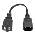Miniatyrbillede 7 af 8: IEC320 C14 til 1 15R Kabel Han til Hun Vandtæt Strømadapterkabel til Bordlampe Digitalkamera Projektor 100‑250V