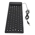 Miniatyrbillede 4 af 8: Foldbart Silikontastatur 85 Taster Foldbart Design Lydløst Ledningsført Vandafvisende Støvsikkert Fleksibelt Tastatur Sort