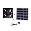 Miniatyrbild 1 av 8: Bärbar soldriven fläkt - 4 fläktar, 100W 20V, grön energi, perfekt för hundhus, hönshus, växthus, husbilar