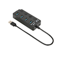 Miniatyrbild 4 av 8: USB 3.0 HUB med 4 Portar USB3.0 Maximal 5 Gbps Stabil Överföring Plug and Play Tidssparande USB-delare för Win OS X