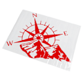 Pikkukuva 4 / 8: Mountain Compass -autotarra takaikkunaan - punainen, vahva tarttuvuus, värinkestävä - Universaalit autotarrat (60x45 cm)