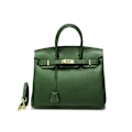 Miniatyrbild 1 av 3: Snygg Militärgrön Damhandväska 30cm Toppskikt Läder Lychee Design Military green 30CM
