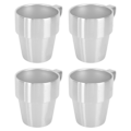 Miniatyrbillede 2 af 8: Stablebare kaffekopper i rustfrit stål med stativ - Isoleret dobbelt lag - Sæt med 300 ml krus til juice og iskaffe