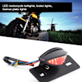 Miniatyrbilde 7 av 8: Motorsykkel Baklys Universal Retro LED Brems Lys Nummerplate Lys Indikatorlys (rød)