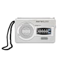 Pikkukuva 3 / 8: Kannettava Mini AM FM -transistoriradio DSP-sirulla, kaiuttimella ja kuulokeliitännällä (hopeanharmaa)