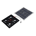 Miniatyrbillede 6 af 8: Bærbar soldrevet ventilator - 4 vifter, 100W 20V, grøn energi, perfekt til hundehuse, hønsehuse, drivhuse, autocampere