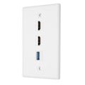 Miniatyrbild 4 av 8: HD Multimedia Interface Ethernet USB Väggplatta 2 Portar HD Multimedia Interface Keystone 1 Port USB 3.0 Väggplatta