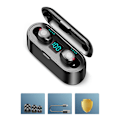 Pikkukuva 2 / 5: Langattomat Bluetooth-nappikuulokkeet kosketusohjauksella ja melua vaimentavalla latauskotelolla urheiluun ja työhön F9-2 musta