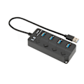 Miniatyrbild 1 av 8: USB 3.0 HUB med 4 Portar USB3.0 Maximal 5 Gbps Stabil Överföring Plug and Play Tidssparande USB-delare för Win OS X