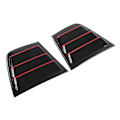 Miniatyrbilde 8 av 8: Svart rød glanset sidevindu vindusbeskyttelse for Dodge Charger 2011-2021 (2 stk)
