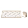 Miniatyrbillede 1 af 8: Trådløst 2.4G tastatur-mus sæt - 78 taster, tynde ætsede tastehætter, ergonomisk design, mute-knap, USB-tilslutning - guld
