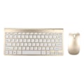 Miniatyrbilde 6 av 8: Trådløst 2.4G tastatur-mussett - 78 taster, tynne etsede tastehetter, ergonomisk design, mute-knapp, USB-tilkobling - gull