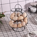 Miniatyrbillede 4 af 5: Ægdispenser, Ægspiral i Rustfrit Stål Spiraldesign, Ægstativ Opbevaring til ca. 30 - 36 Æg, Sort