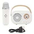 Miniatyrbild 1 av 8: Uppladdningsbar handhållen karaokemaskin med Bluetooth-högtalare (vit)