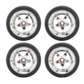 Miniatyrbillede 1 af 8: RC bildæksæt til AE86 - 4 stk plastnav gummidæk, 3,3 cm diameter, 1,2 cm bredde, sølv