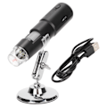 Pikkukuva 1 / 8: Langaton digitaalinen mikroskooppi 50X - 1000X USB Mini Musta Käsikäyttöinen Mikroskooppi 8 LED-valolla PC:lle, Tableteille ja Kannettaville Tietokoneille
