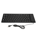 Miniatyrbillede 3 af 8: Foldbart Silikontastatur 85 Taster Foldbart Design Lydløst Ledningsført Vandafvisende Støvsikkert Fleksibelt Tastatur Sort