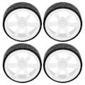 Miniatyrbillede 2 af 8: 1/10 Racing RC Bil Hjul Plast Hjulnav med Rillet Gummi RC Bil Reservedelstilbehør Hvid