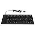 Miniatyrbillede 1 af 8: Foldbart Silikontastatur 85 Taster Foldbart Design Lydløst Ledningsført Vandafvisende Støvsikkert Fleksibelt Tastatur Sort