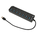 Miniatyrbild 5 av 8: USB3.0-hubb 7 portar 5 Gbps höghastighetsöverföring Bred kompatibilitet Bärbar USB3.0-delare Dockningsstation Svart