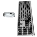 Miniatyrbild 5 av 8: 2,4 GHz Trådlöst tangentbord och mus 108-tangenter Fullt tangentbord och ergonomisk mus med hög känslighet för Windows för bärbar dator Metallgrå