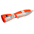 Miniatyrbillede 5 af 8: Reflekterende orange topvandfiskedrag - perfekt til aborre, tun, giganttrevally og ørred
