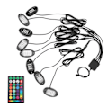 Pikkukuva 7 / 8: Värikäs auton alustavalaisin - 16 LED, DC12V, RGB, APP & RF-kaukosäädin