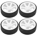 Miniatyrbillede 1 af 8: 1/10 Racing RC Bil Hjul Plast Hjulnav med Rillet Gummi RC Bil Reservedelstilbehør Hvid