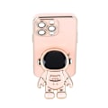 Pikkukuva 8 / 8: Astronautti-telineellinen suojakotelo iPhone-puhelimelle - Sähköpinnoitettu kotelo telineellä, linssin suojakalvolla