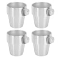Miniatyrbillede 5 af 8: Stablebare kaffekopper i rustfrit stål med stativ - Isoleret dobbelt lag - Sæt med 300 ml krus til juice og iskaffe