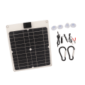 Miniatyrbild 2 av 8: 15W Vattentät Dual Output Solar Panel Kit för Bil Båt Trailer RV - Vit