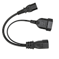 Miniatyrbillede 6 af 8: IEC320 C14 til IEC320 C13 og EU Strømkabel Professionel Y-Splitter Strømstikkabel 32cm 10A 250V