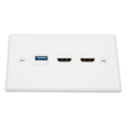 Miniatyrbild 3 av 8: HD Multimedia Interface Ethernet USB Väggplatta 2 Portar HD Multimedia Interface Keystone 1 Port USB 3.0 Väggplatta