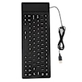 Miniatyrbillede 2 af 8: Foldbart Silikontastatur 85 Taster Foldbart Design Lydløst Ledningsført Vandafvisende Støvsikkert Fleksibelt Tastatur Sort