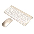 Miniatyrbilde 2 av 8: Trådløst 2.4G tastatur-mussett - 78 taster, tynne etsede tastehetter, ergonomisk design, mute-knapp, USB-tilkobling - gull