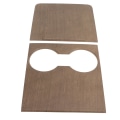 Miniatyrbild 5 av 8: Wood Grain Style 2PC Center Console Vattenkopp Panelskydd för Tesla Model 3 Y 2021-2023