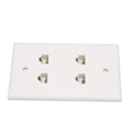 Miniatyrbilde 3 av 8: Ethernet Veggplate 4 Port Cat6 Plassbesparende God Fiksering Internett Veggplate med Skruer for Hjemmekontor